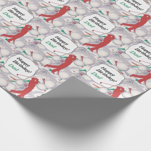 Pa Birthday Golf Cadeaupapier (Hoek)