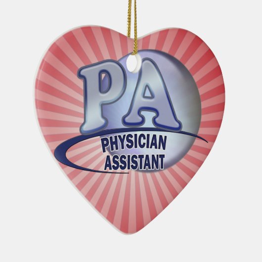 PA BLUE LOGO FYSICIËNTE ASSISTANT KERAMISCH ORNAMENT (Rechts)