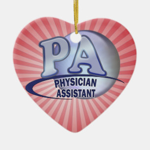 PA BLUE LOGO FYSICIËNTE ASSISTANT KERAMISCH ORNAMENT