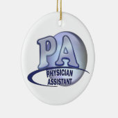PA BLUE LOGO FYSICIËNTE ASSISTANT KERAMISCH ORNAMENT (Rechts)