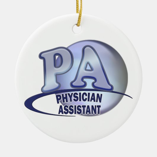 PA BLUE LOGO FYSICIËNTE ASSISTANT KERAMISCH ORNAMENT (Voorkant)