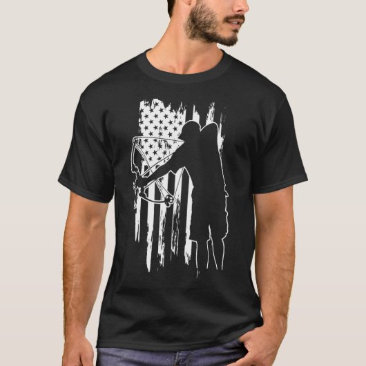 Pa Bowfish Archer American Flag T-shirt (Voorkant)
