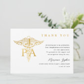 PA Caduceus Graduation Thank You Bedankkaart (Staand voorkant)