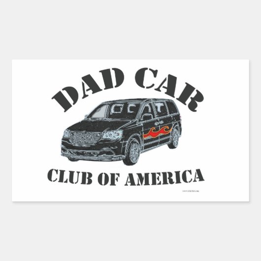 Pa Car Club Funny Parody Slogan Rechthoekige Sticker (Voorkant)