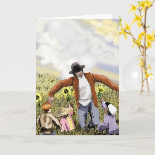 Pa-Crow-Vaderdag-Kaart Kaart (Gele Bloem)