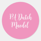 PA Dutch Maedel Ronde Sticker (Voorkant)