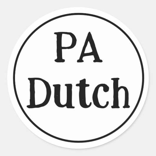 PA Dutch ronde sticker (Voorkant)