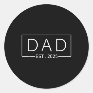 Pa Est. 2025 Verwacht Baby 2025, Vader 2025 Nieuwe Ronde Sticker