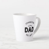 Pa Est. 20XX Vaderdag cadeau voor nieuwe vader Latte Mok (Rechterhoek)