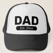 Pa Est. 20xx Zwart-wit Trucker Pet (Voorkant)