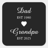 Pa Est. Opa en Est. – Vaderdag Gift | Vierkante Sticker (Voorkant)