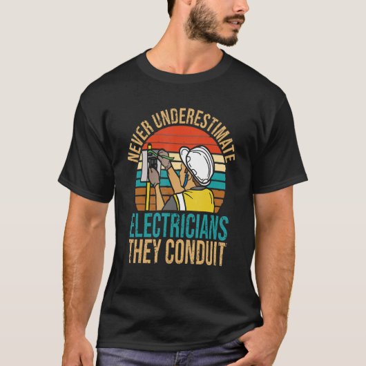 Pa Handyman Electricians Conduit elektreng T-shirt (Voorkant)