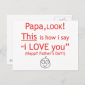 Pa, ik hou van je! briefkaart (Voorkant / Achterkant)
