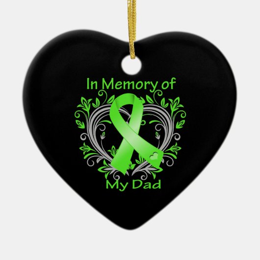 Pa - in Memory Lymphoma Heart Keramisch Ornament (Voorkant)