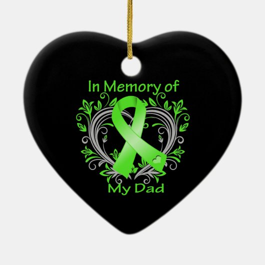 Pa - in Memory Lymphoma Heart Keramisch Ornament (Achterkant)