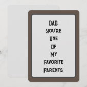 PA, je bent een van mijn favoriete ouders Kaart (Voorkant / Achterkant)