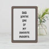 PA, je bent een van mijn favoriete ouders Kaart (Staand voorkant)