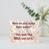 Pa Joke: Hoe maak je heilig water? Briefkaart (Staand voorkant)