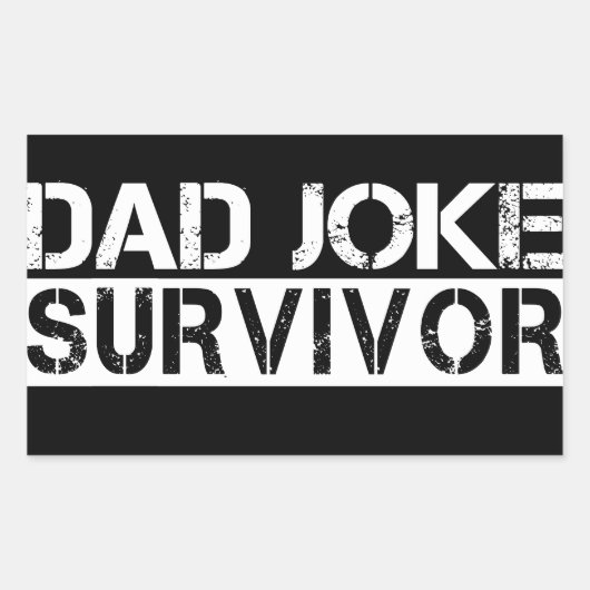 Pa Joke Survivor Grappige Vaderdag Rechthoekige Sticker (Voorkant)