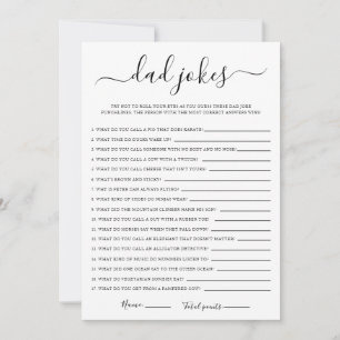 Pa Jokes Baby shower spel Kaart