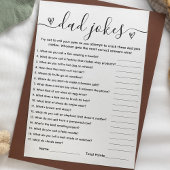 Pa Jokes Kaart met antwoord Key Baby shower spel