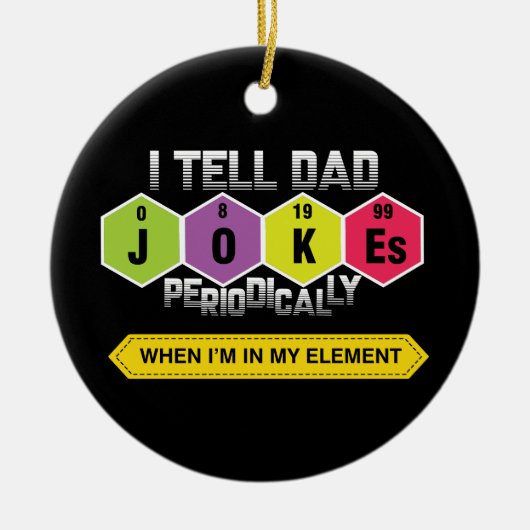 Pa Jokes | Periodieke tabel | Wetenschap | Leraar Keramisch Ornament (Voorkant)