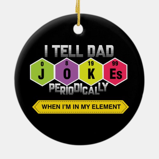 Pa Jokes | Periodieke tabel | Wetenschap | Leraar Keramisch Ornament (Achterkant)