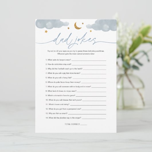 Pa Jokes Twinkle Star Baby shower Game Kaart (Staand voorkant)