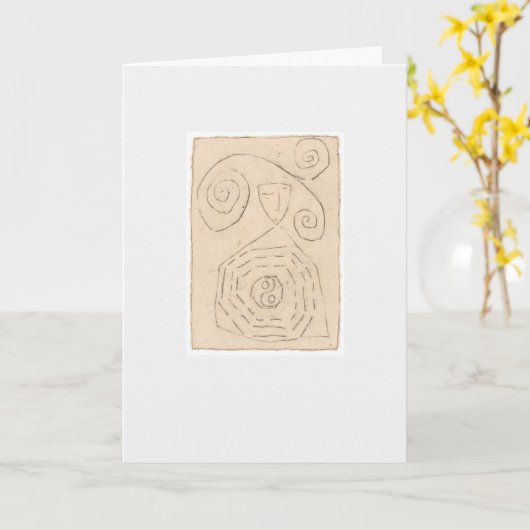 Pa Kua symbool met levensspiraal. Kaart (Gele Bloem)