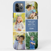 Pa Life is de beste leven 4 foto Monogram Blauw Case-Mate iPhone Case (Achterkant)