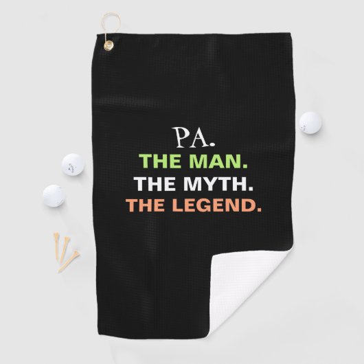 Pa Man Myth Legend Funny Quote Mannen Golfhanddoek (Insitu)