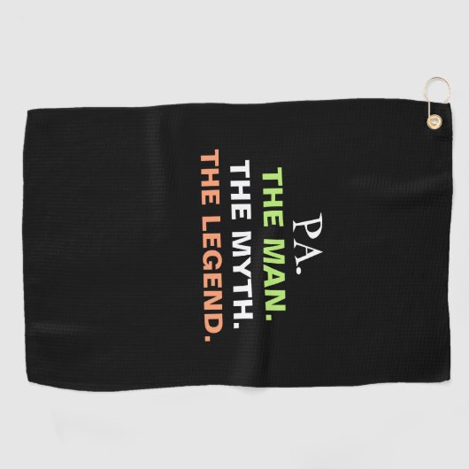 Pa Man Myth Legend Funny Quote Mannen Golfhanddoek (Horizontaal)