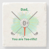 pa | Monogrammed Golf Ball & T-shirt Stone Onderze Stenen Onderzetter (Voorkant)