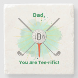 pa | Monogrammed Golf Ball & T-shirt Stone Onderze Stenen Onderzetter