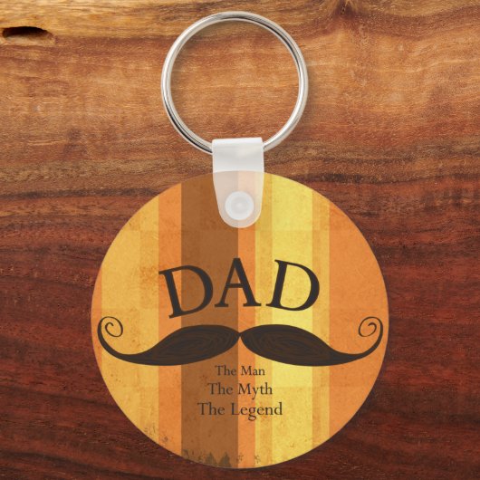 Pa Mustache Button Sleutelhanger (Voorkant)
