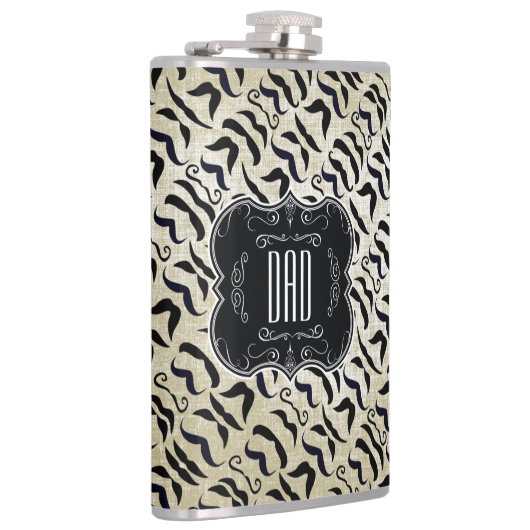 Pa Mustache de heer Hipster Retro Heupfles (Rechts)