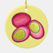 PA Nederlandse gevlekte hardgekookte eieren van ro Keramisch Ornament (Achterkant)