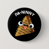 Pa-ninny Funny Panini Pun Dark BG Ronde Button 5,7 Cm (Voorkant)