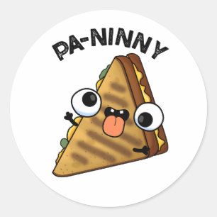 Pa-ninny Funny Panini Pun heeft een schattige pani Ronde Sticker