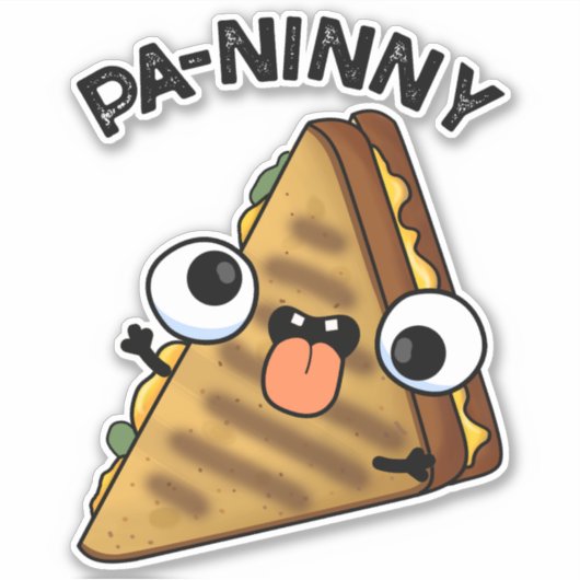 Pa-ninny Funny Panini Pun heeft een schattige pani Sticker (Voorkant)