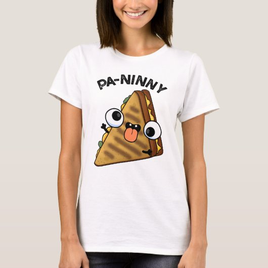 Pa-ninny Funny Panini Pun heeft een schattige pani T-shirt (Voorkant)