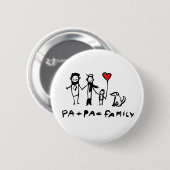 Pa + Pa = familie Ronde Button 5,7 Cm (Voorkant /achterkant)
