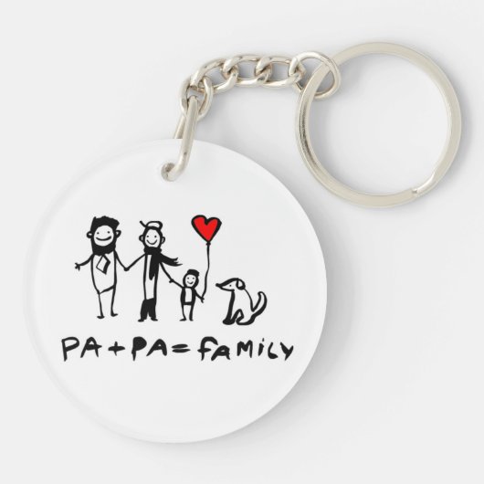 Pa + Pa = familie Sleutelhanger (Achterkant)
