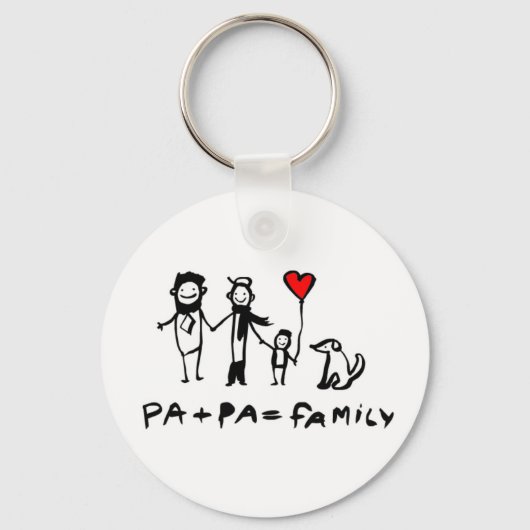 Pa + Pa = familie Sleutelhanger (Voorkant)