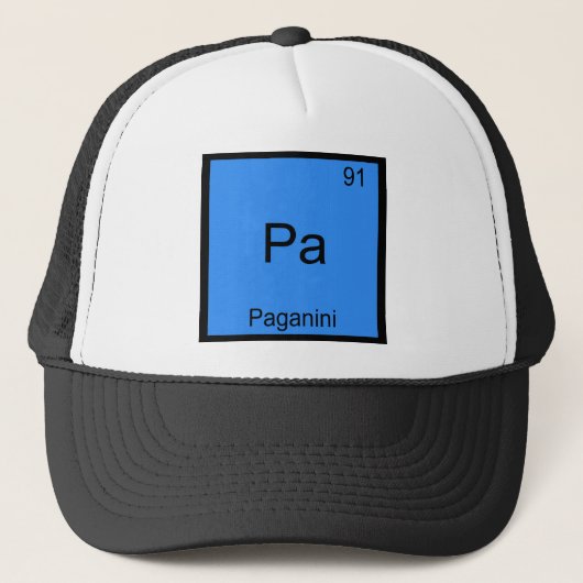 Pa - Paganini Grappige Chemie Element Symbool T-sh Trucker Pet (Voorkant)