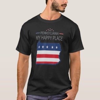 PA Pennsylvania Mijn gelukkige Amerikaanse vlag Ma T-shirt