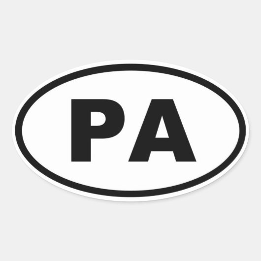 PA Pennsylvania Ovale Sticker (Voorkant)