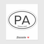 PA Pennsylvania staat code vinyl sticker (Vel)