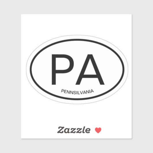 PA Pennsylvania staat code vinyl sticker (Vel)