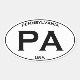 PA - Pennsylvania Verenigde Staten Oval Logo Ovale Sticker